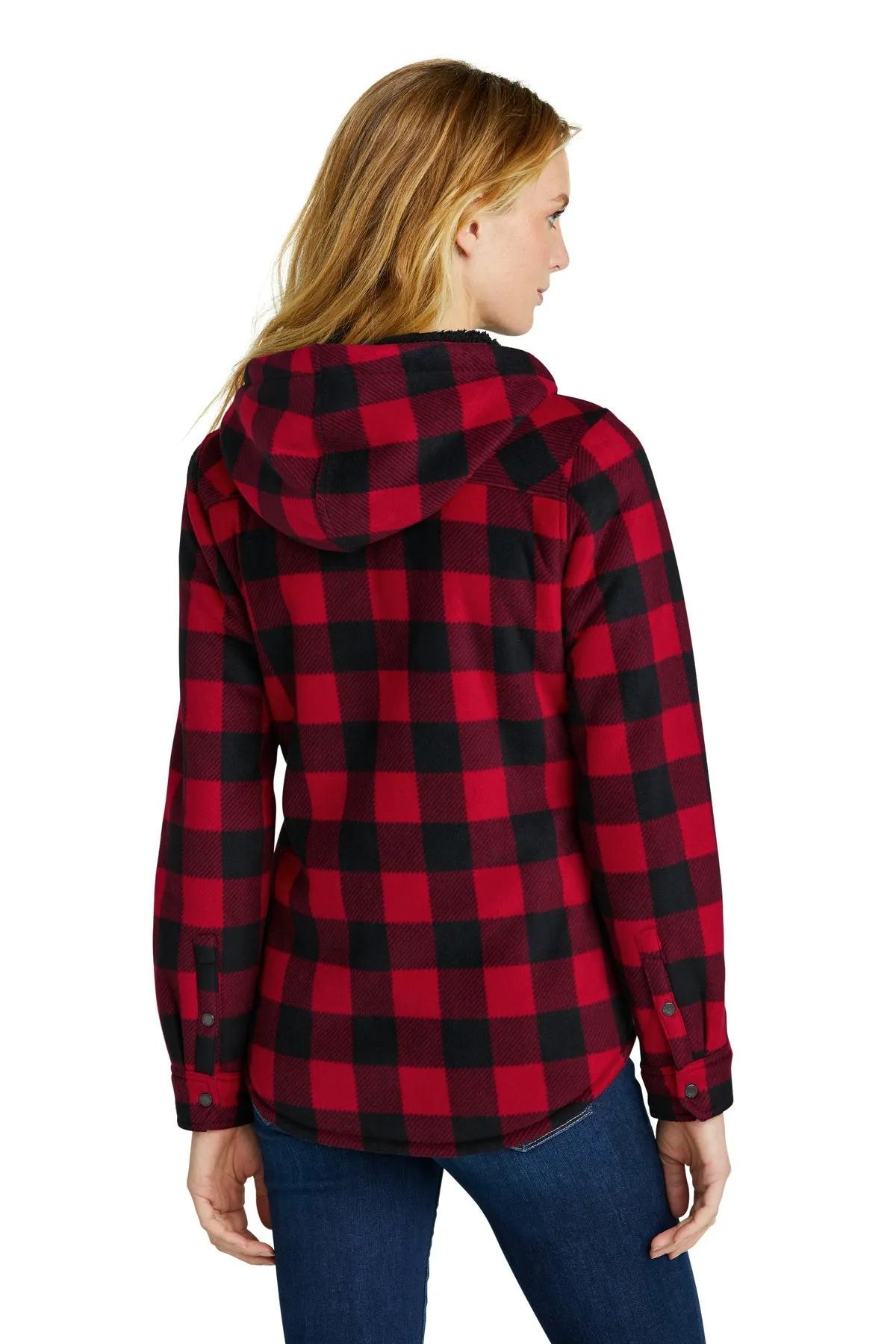 Eddie Bauer Ladies Woodland Branded Shirt Jackets, Radish Black