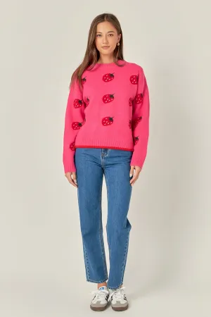 English Factory - Strawberry Crew Neck Knit