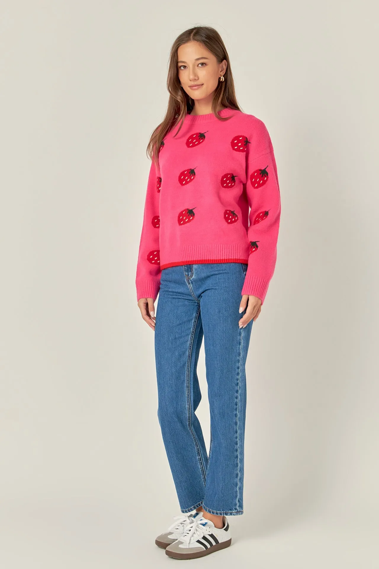 English Factory - Strawberry Crew Neck Knit