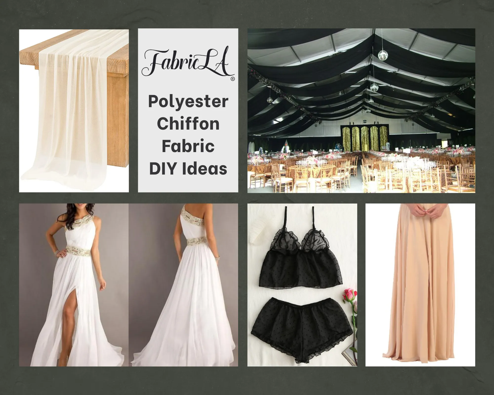 FabricLA Hi Multi Chiffon Fabric | Burgundy