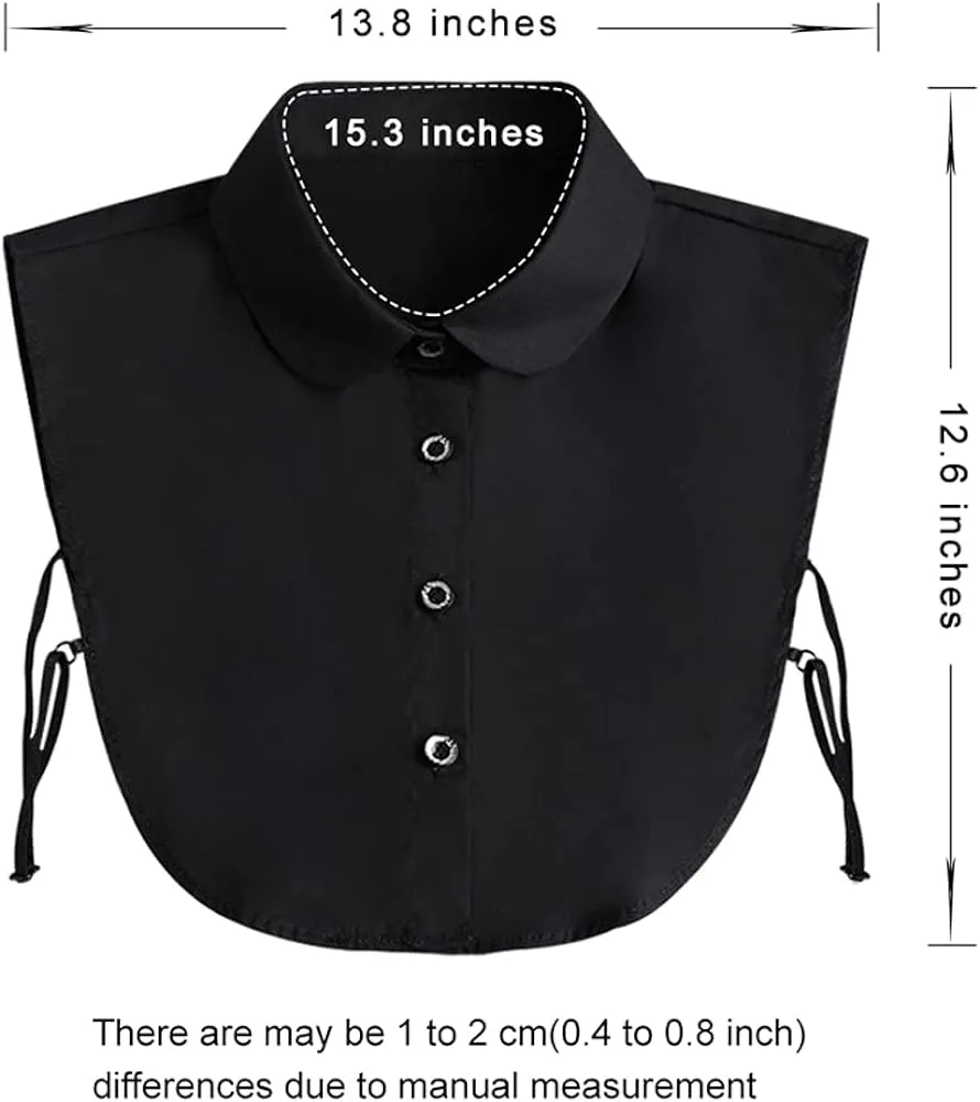 Fake Collar-  Detachable Dickey Collar Blouse-  Half Shirts - Peter Pan Faux False Collar for Women & Girls