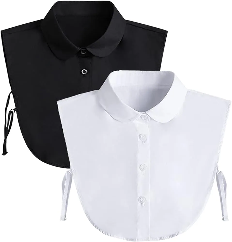 Fake Collar-  Detachable Dickey Collar Blouse-  Half Shirts - Peter Pan Faux False Collar for Women & Girls