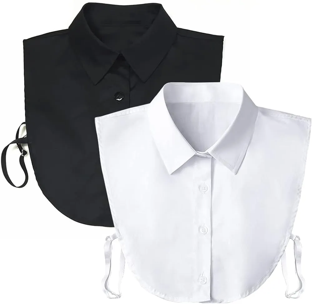 Fake Collar-  Detachable Dickey Collar Blouse-  Half Shirts - Peter Pan Faux False Collar for Women & Girls
