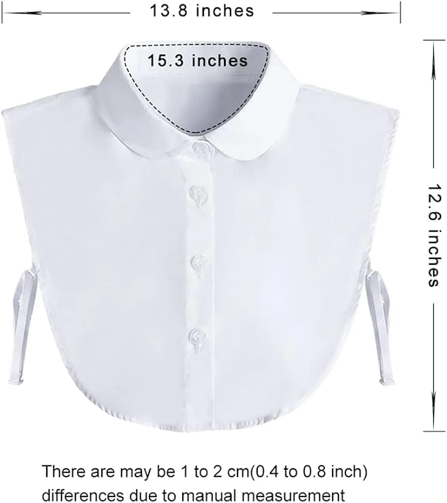 Fake Collar-  Detachable Dickey Collar Blouse-  Half Shirts - Peter Pan Faux False Collar for Women & Girls