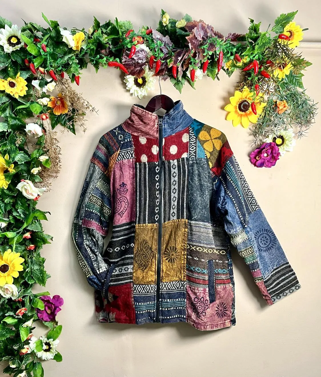 Gheri Patchwork Fleece Jacket XL
