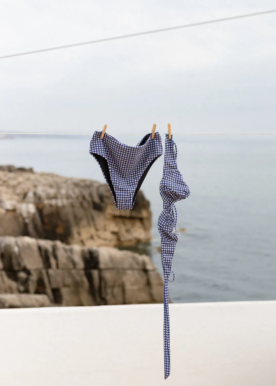 Gingham Drawstring Top