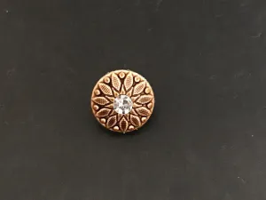 Golden Brown Flower Acrylic Button