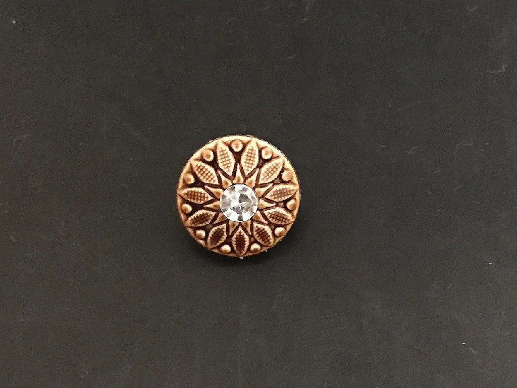 Golden Brown Flower Acrylic Button