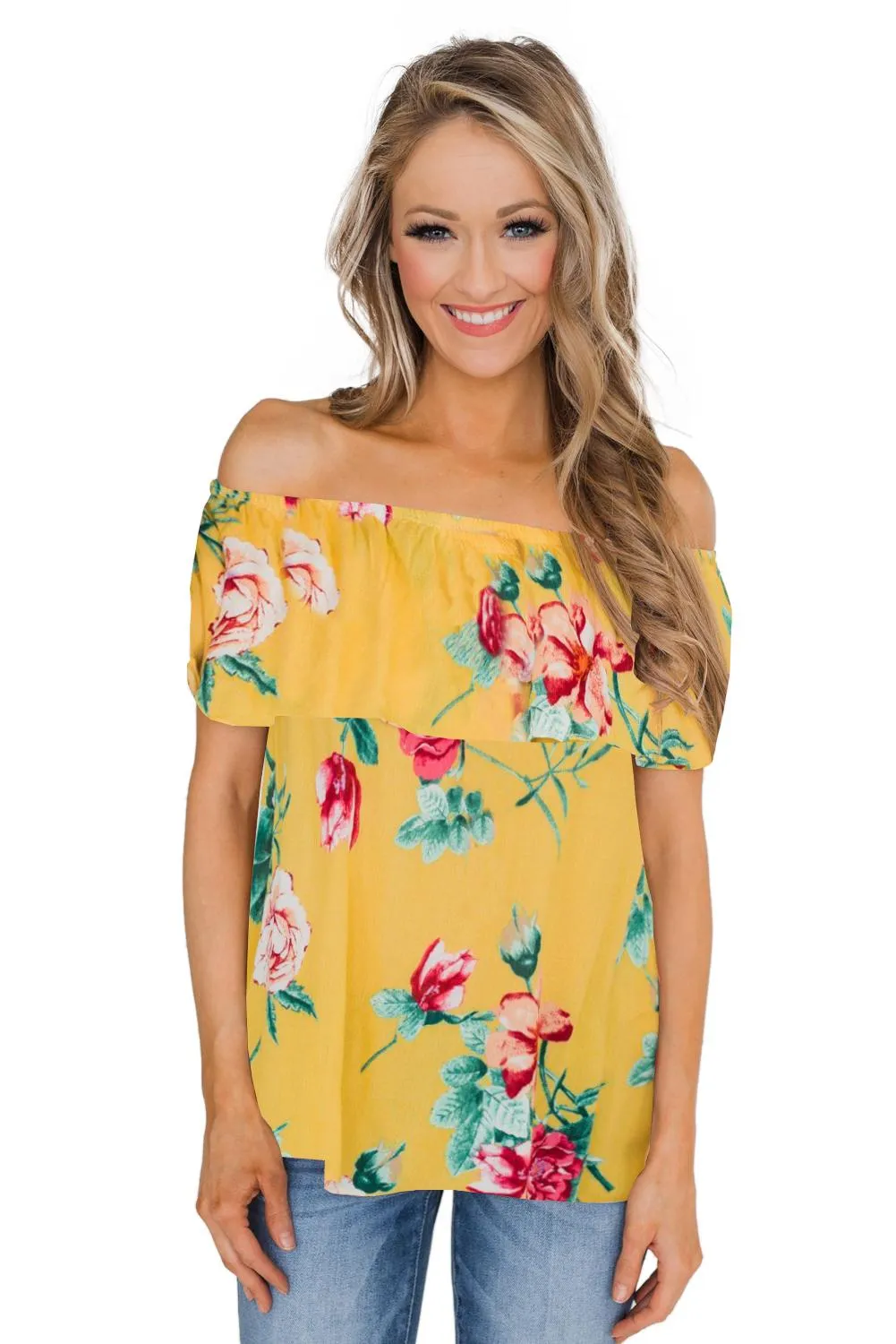 Grow with Me Off The Shoulder Floral Top