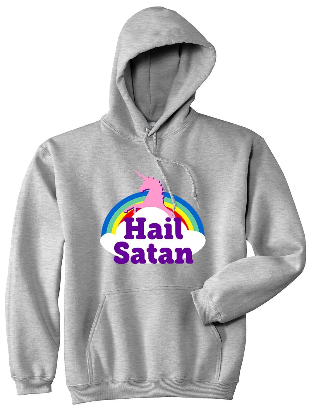Hail Satan Unicorn Mens Pullover Hoodie