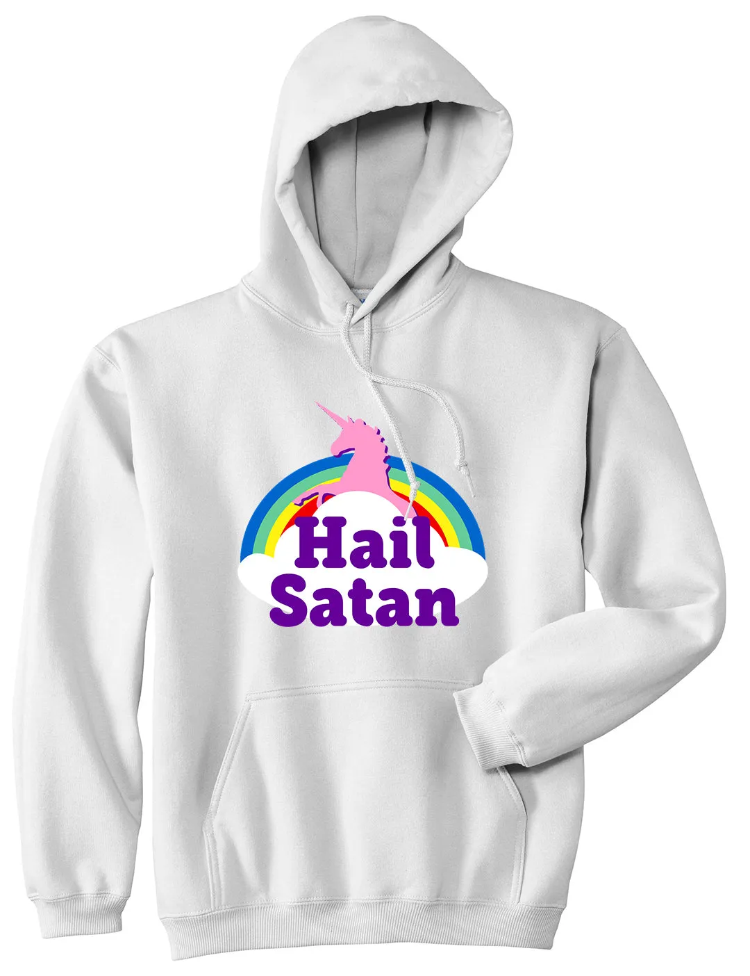 Hail Satan Unicorn Mens Pullover Hoodie