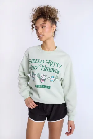 Hello Kitty And Friends Graphic Crew Neck Oversized Sweatshirt