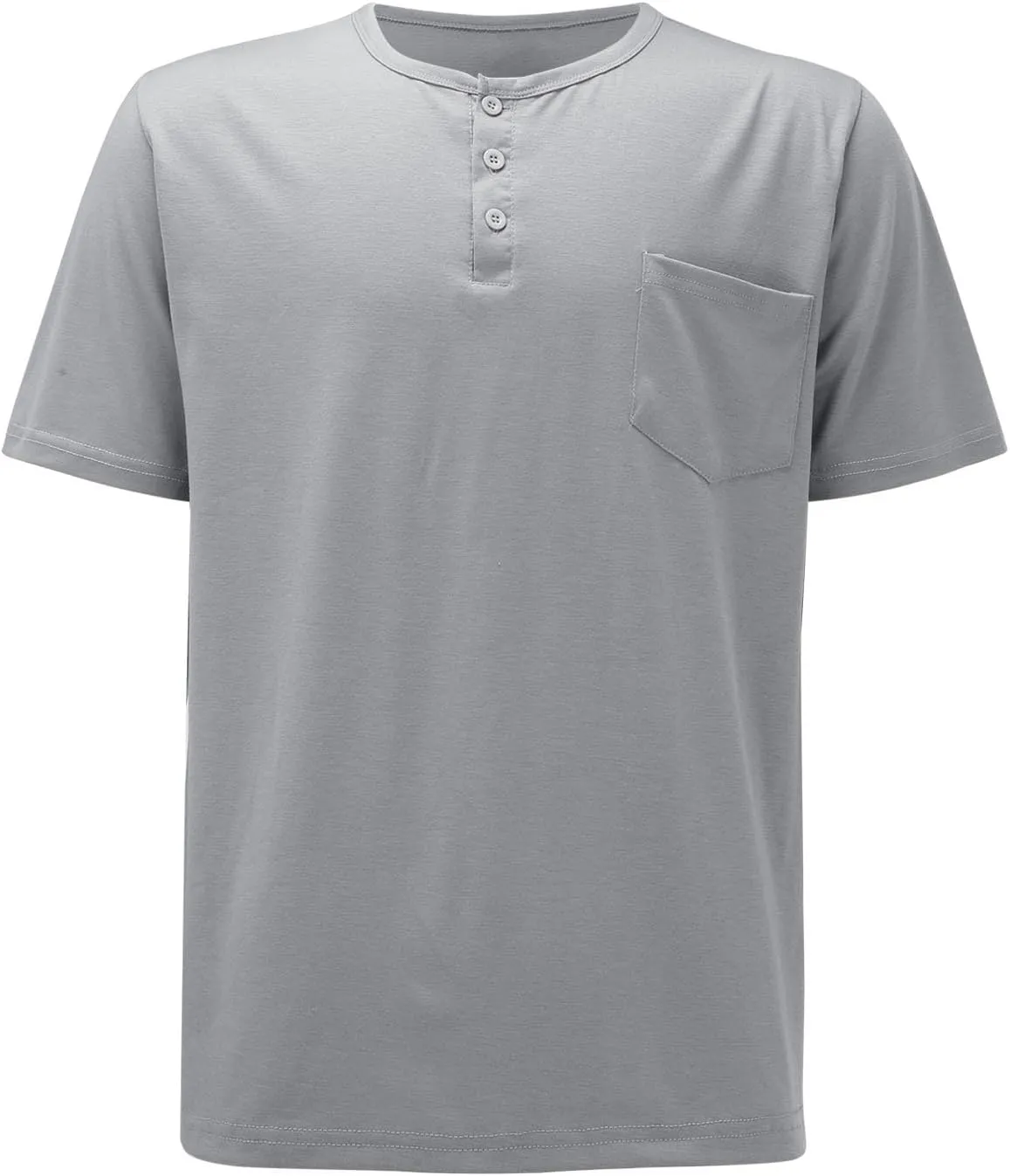 Henley Shirts for Men Casual Golf Polo Shirt with Pocket Fashion Short Sleeve 3 Buttons T-Shirt Classic Slim Fit Tops