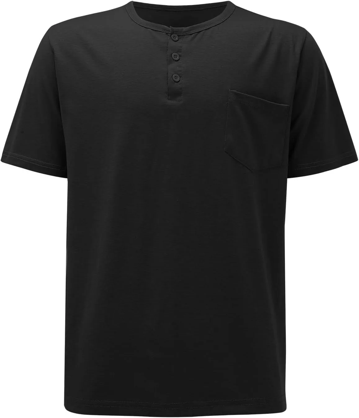 Henley Shirts for Men Casual Golf Polo Shirt with Pocket Fashion Short Sleeve 3 Buttons T-Shirt Classic Slim Fit Tops