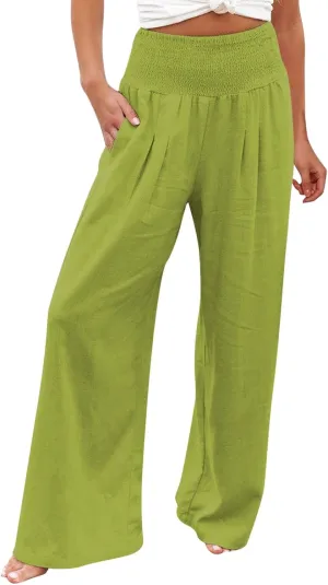 High Waisted Work Pants for Women Winter Straight-Leg Yoga Capris with Pockets Fleece Lined High Waisted