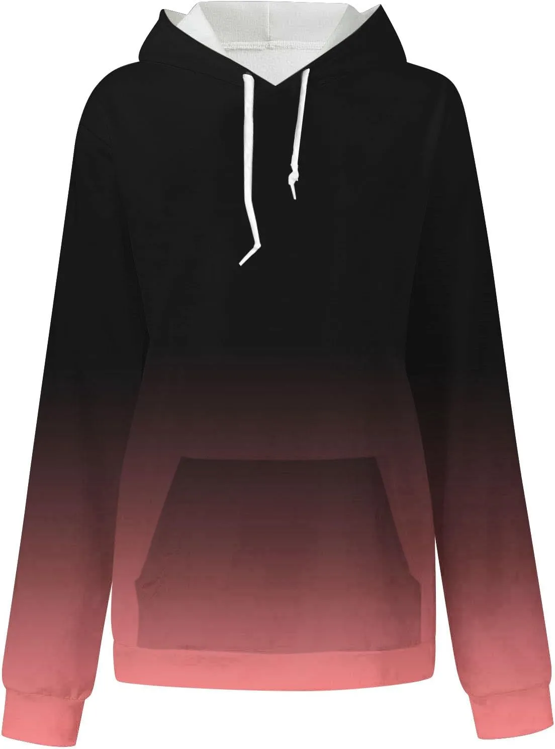 Hoodies For Women 2024 Causal Fall Fashion Oversized Hooded Sweatshirt Gradient Color Drawstring Pullover Hoodie