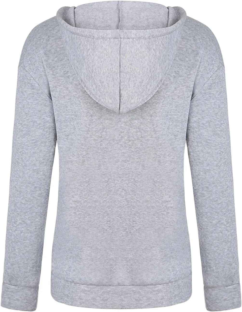 Hoodies For Women Casual Solid Color Long Sleeve v Neck Hooded Sweatshirt Loose Comfy Fall Fashion Pullover Tops 2024