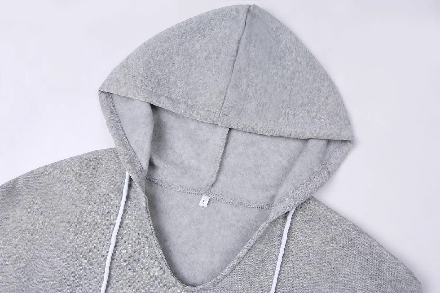 Hoodies For Women Casual Solid Color Long Sleeve v Neck Hooded Sweatshirt Loose Comfy Fall Fashion Pullover Tops 2024