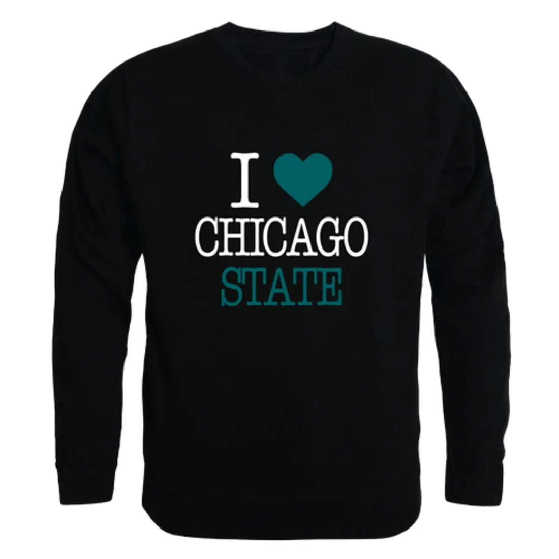 I Love Chicago State University Cougars Fleece Crewneck Pullover Sweatshirt
