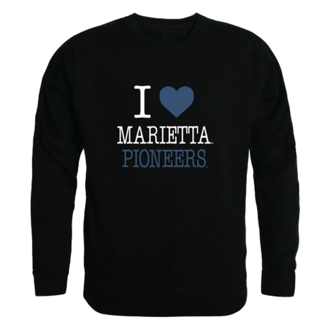 I Love Marietta College Pioneers Fleece Crewneck Pullover Sweatshirt