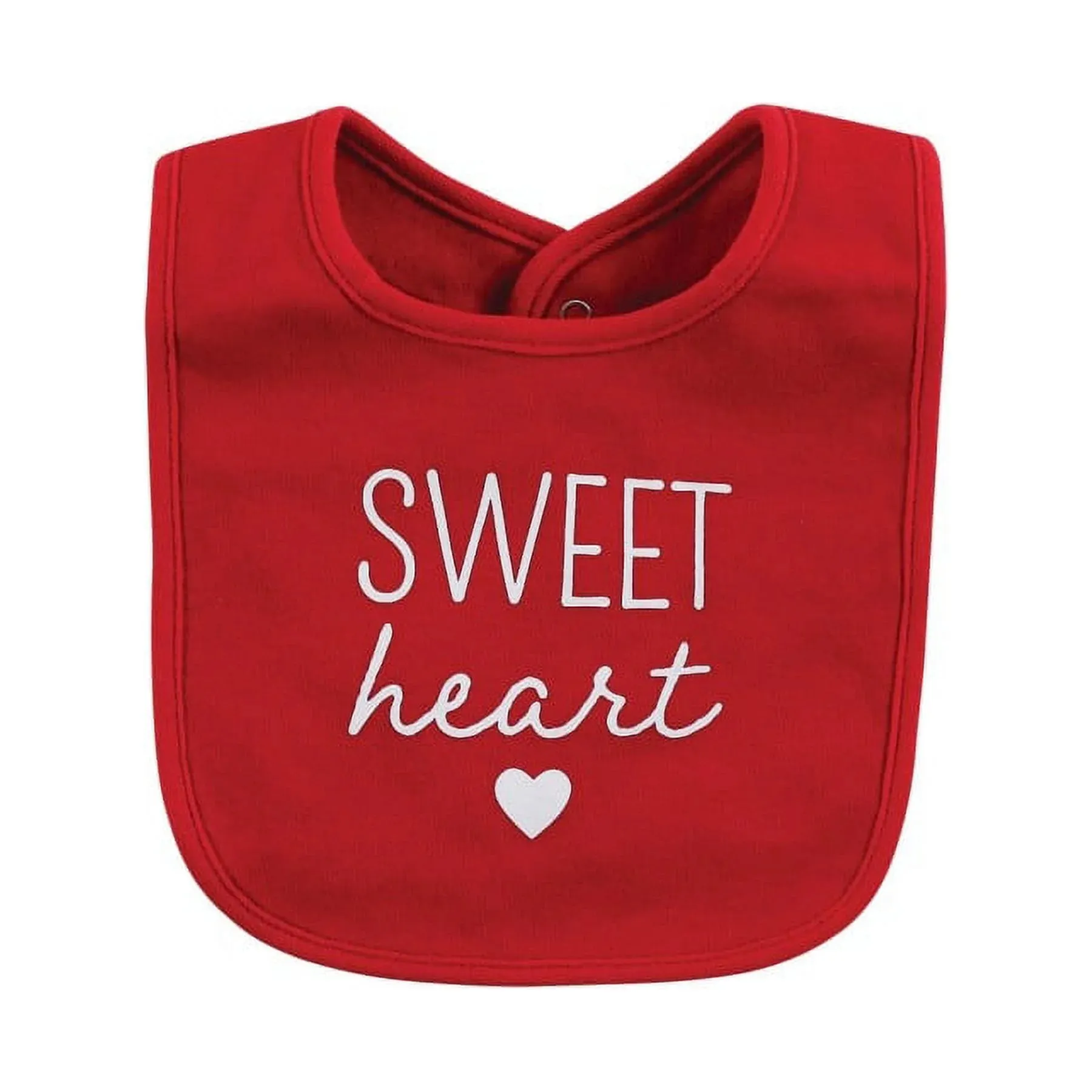 Infant Girl Cotton Bib and Headband or Caps Set, Valentine Sweetheart, One Size