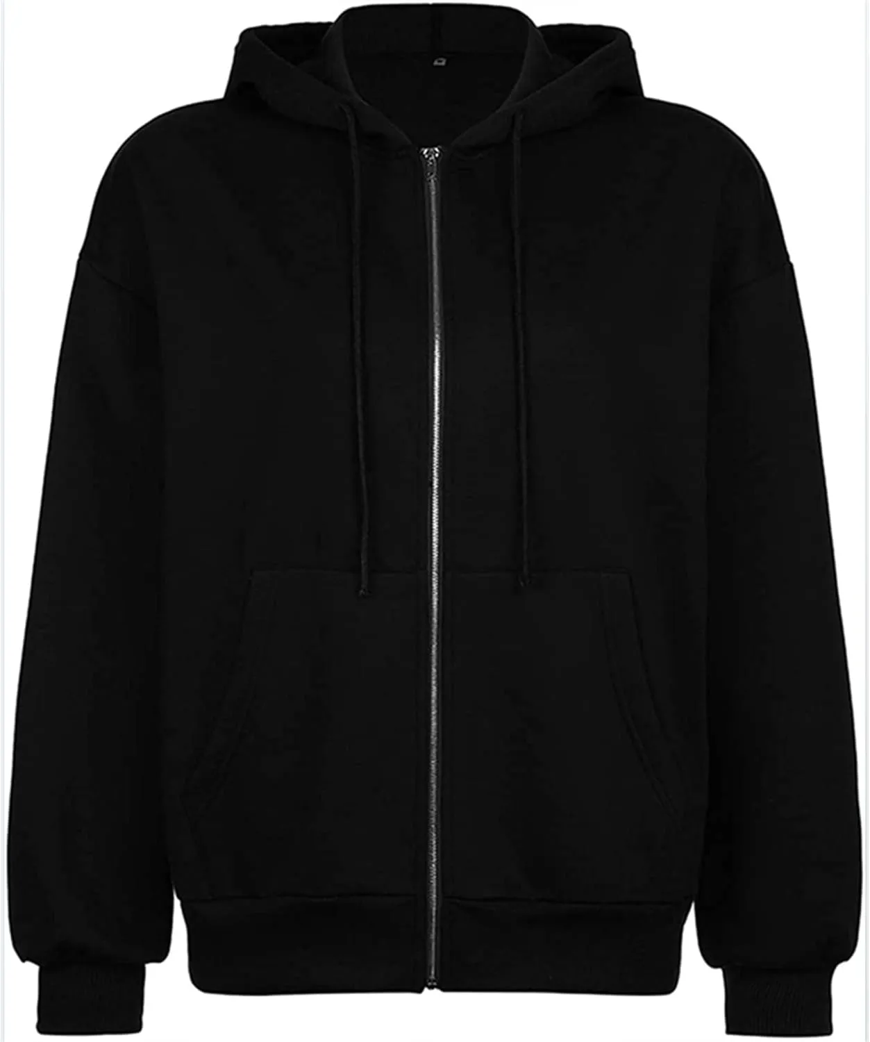JEsilunmaMY Women's Zip Up Oversized Cute Hoodies Long Sleeve Fall Jacket Sweatshirts Y2K Drawstring Jackets with Pockets