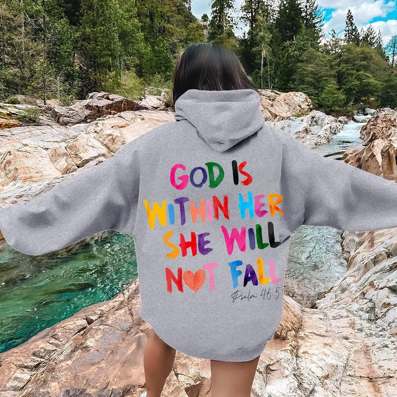 Jesus Christian Graphic Hoodies for Women Teen Girls Oversized Long Sleeve Trendy Casual Sweatshirts Y2K Weighted Pullover