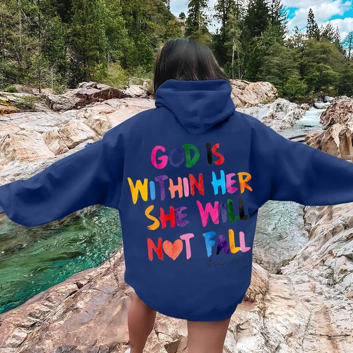 Jesus Christian Graphic Hoodies for Women Teen Girls Oversized Long Sleeve Trendy Casual Sweatshirts Y2K Weighted Pullover