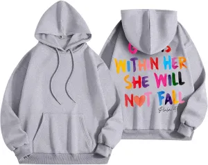 Jesus Christian Graphic Hoodies for Women Teen Girls Oversized Long Sleeve Trendy Casual Sweatshirts Y2K Weighted Pullover