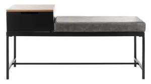 Jewel Bench with Storage Light Brown/ Grey