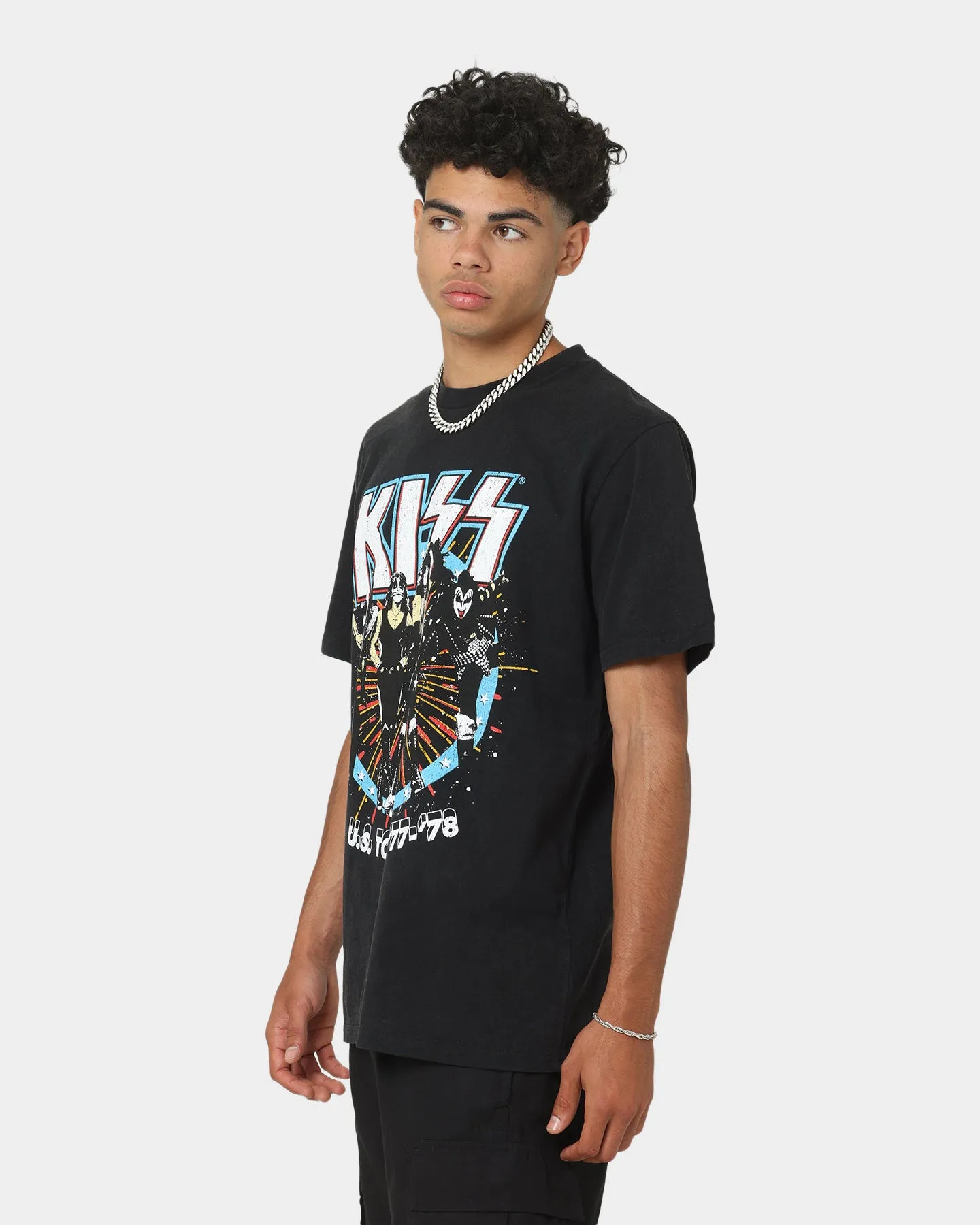 KISS US Tour '77-'78 T-Shirt Black Wash