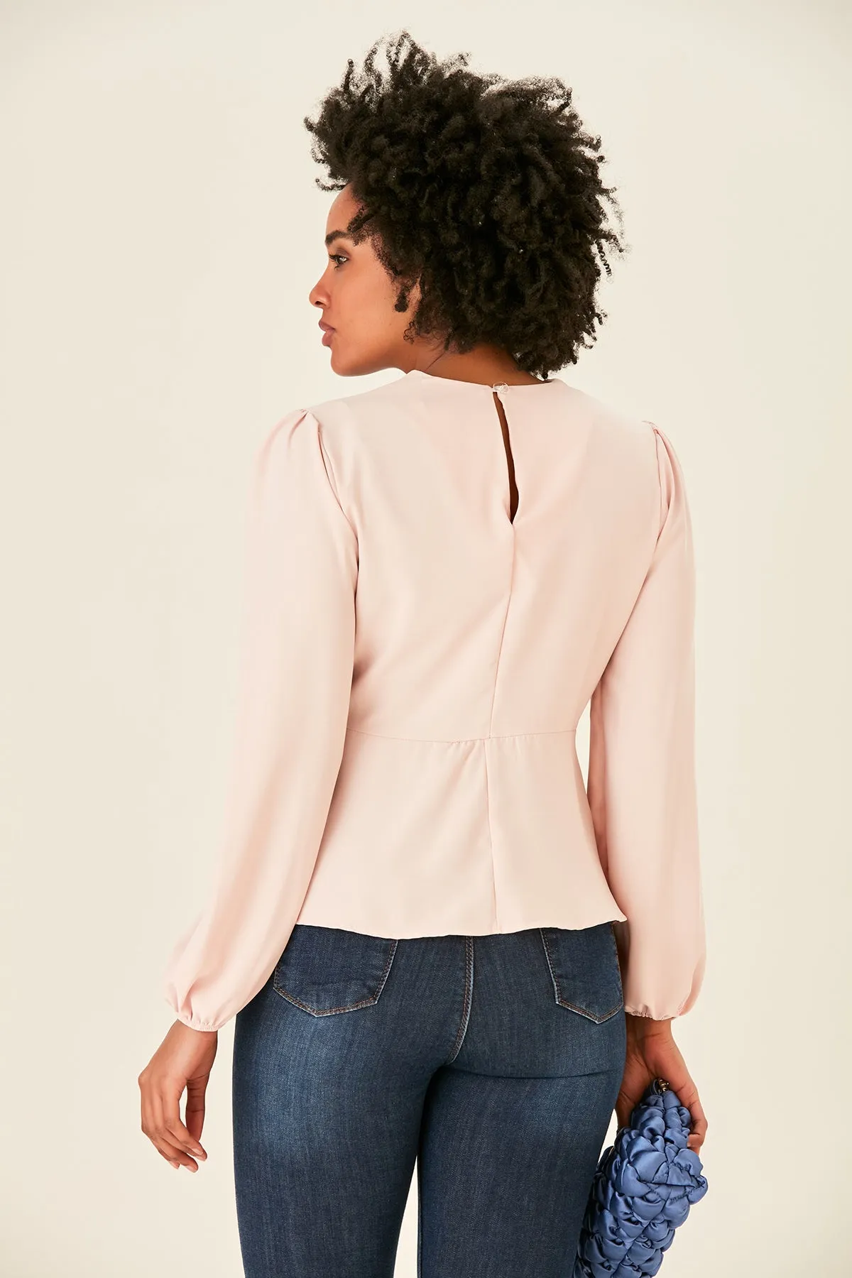 Knot Long Sleeve top in Blush