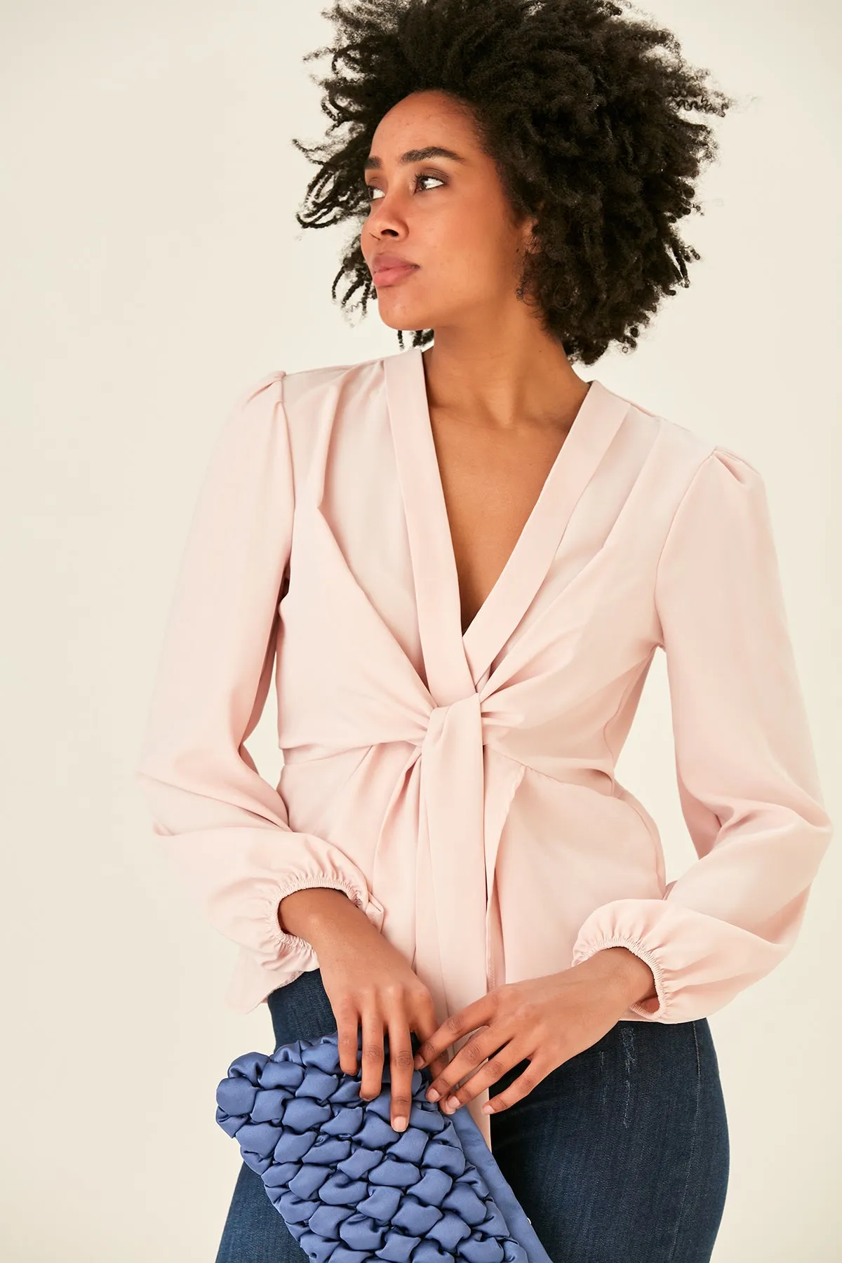 Knot Long Sleeve top in Blush
