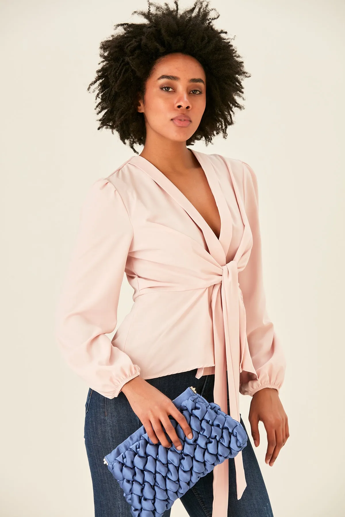 Knot Long Sleeve top in Blush