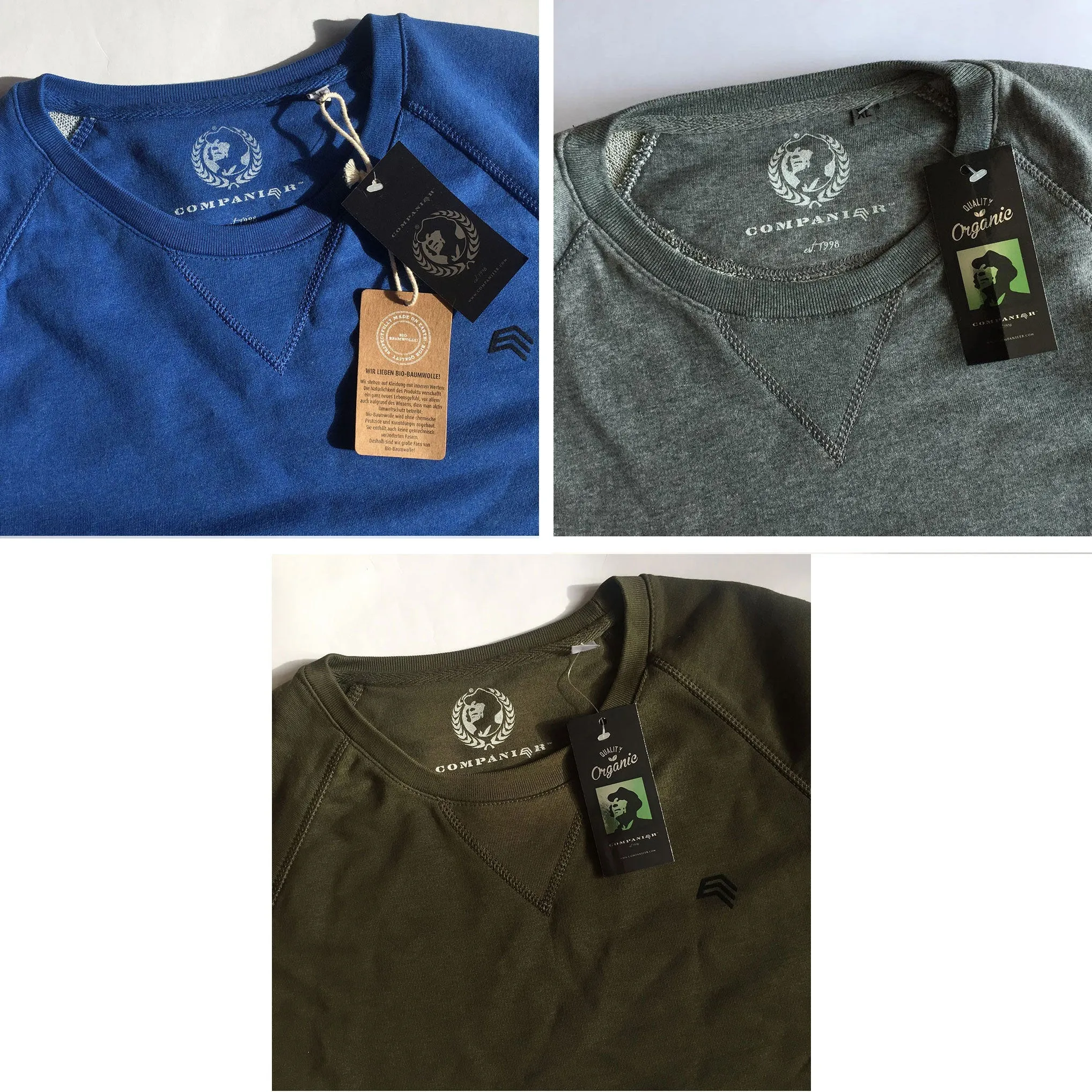 KRB K480 ― Unisex Raglan Sweatshirt mit Bio-Baumwolle - Blau Sage Grün