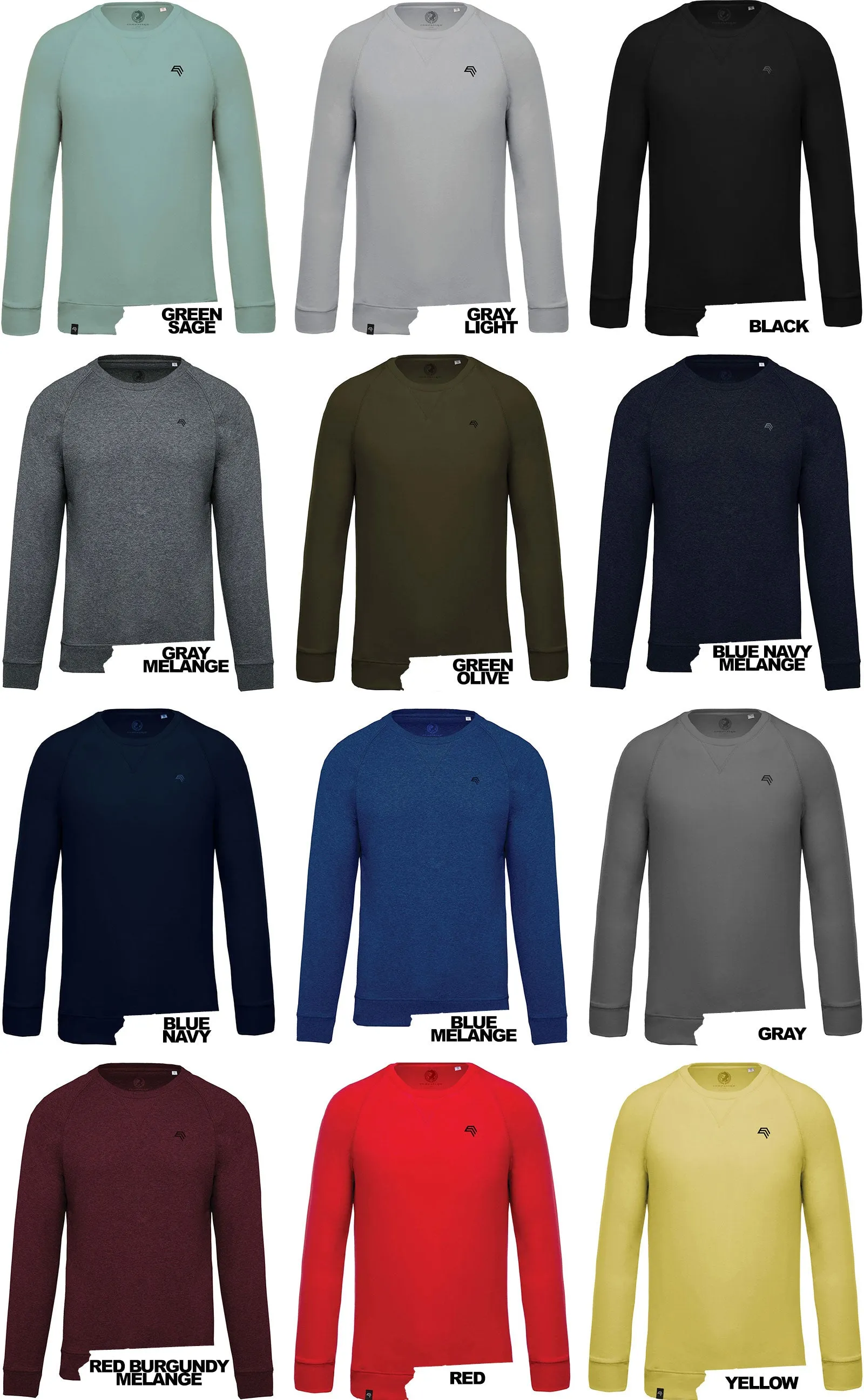 KRB K480 ― Unisex Raglan Sweatshirt mit Bio-Baumwolle - Blau Sage Grün