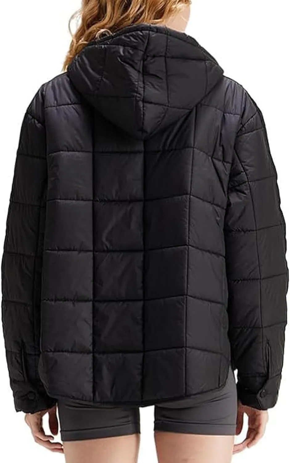Kubbon Womens Oversized Hooded Puffer Jacket Quilted Lightweight Soft Comfy Padded Hoodies Coat Long Sleeve Warm Winter Coat