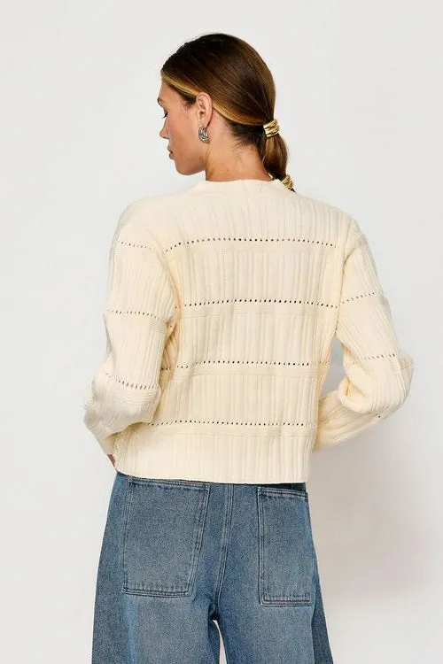 lace trim vneck sweater