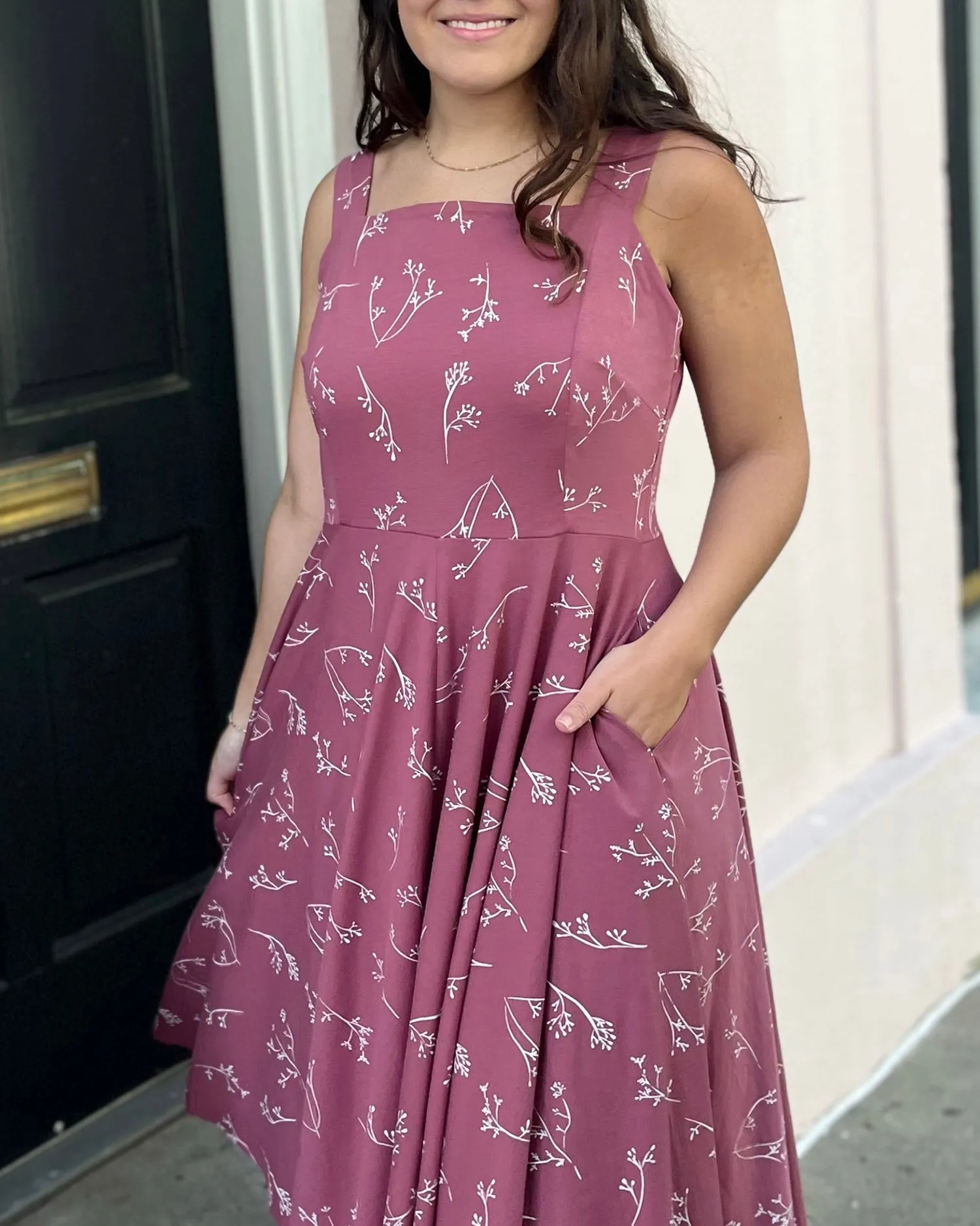 LAVANDE dress in Vintage Mauve/White