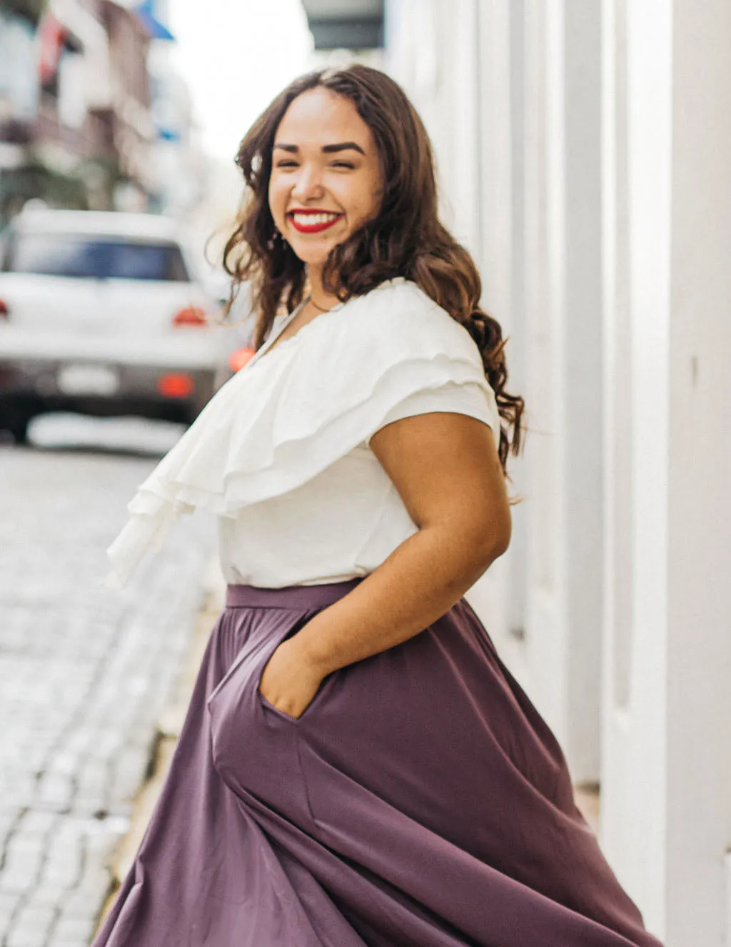 LEIGH maxi skirt in Vintage Violet