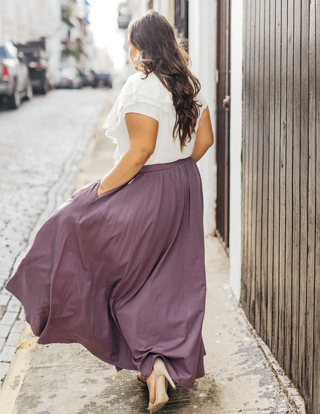 LEIGH maxi skirt in Vintage Violet