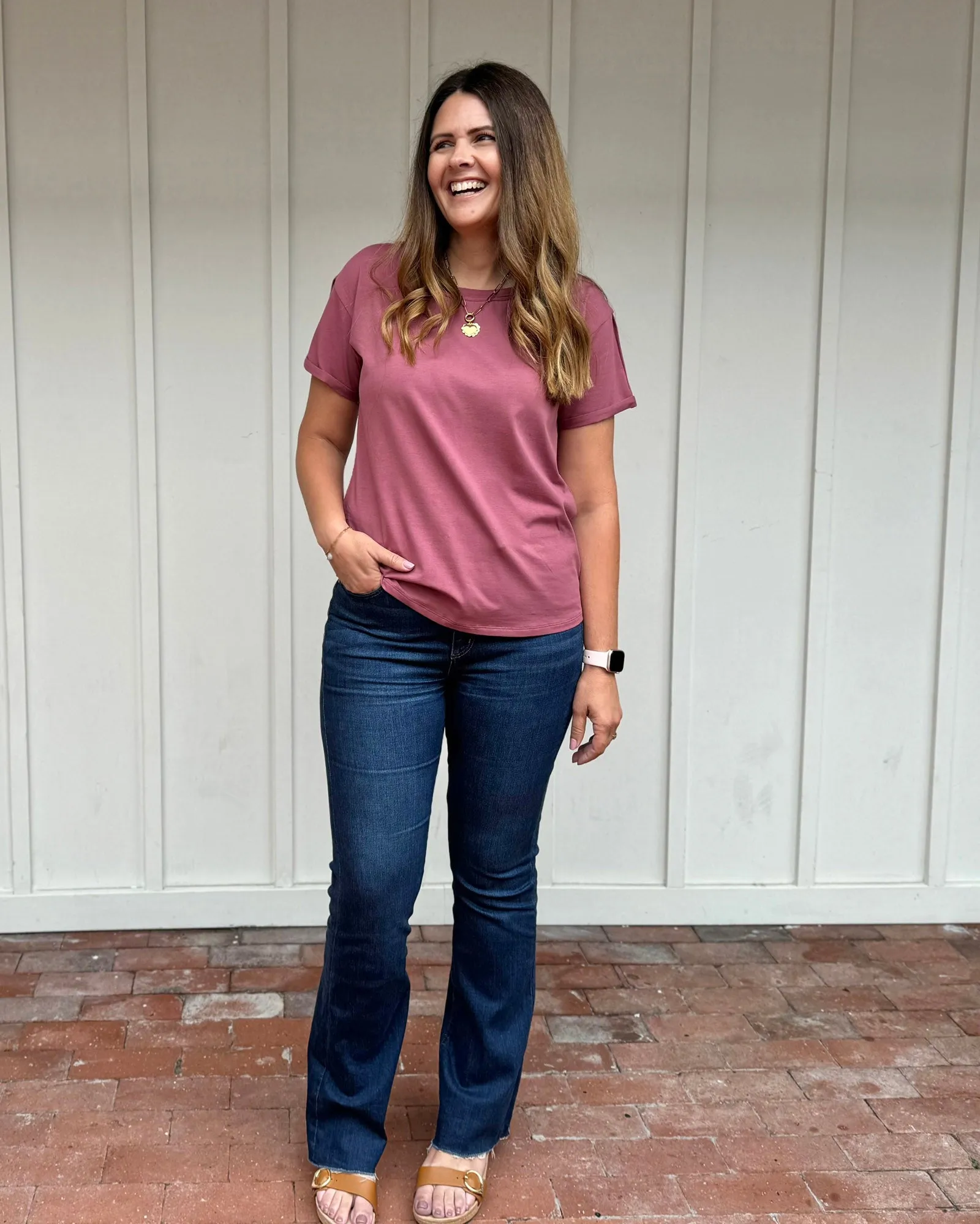 LEISURE tee in Vintage Mauve