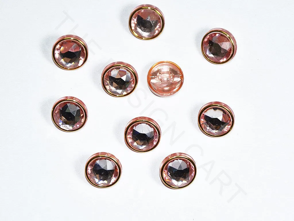 Light Pink Circular Stone Acrylic Buttons