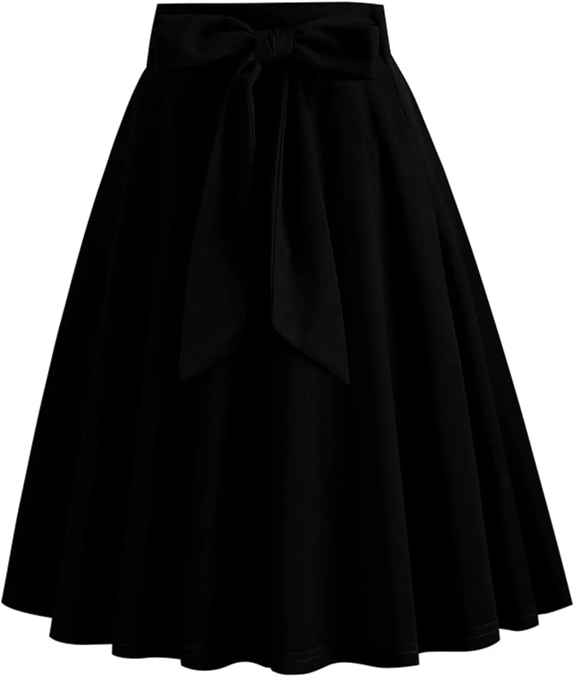 Long Skirts for Women Trendy Vintage Flare Skirt Midi Length Casual Soft High Waisted Bow A Line Summer Skirts