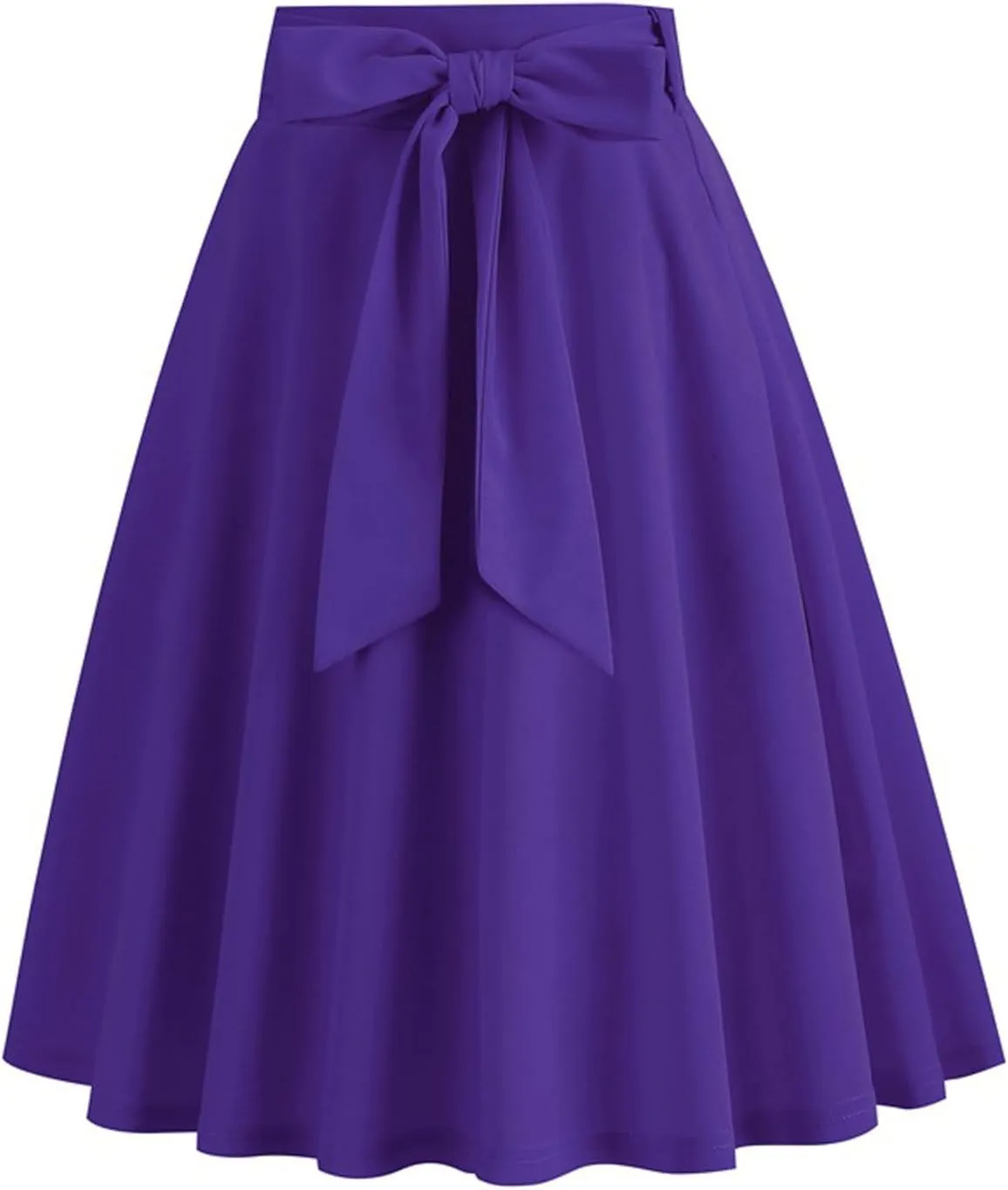 Long Skirts for Women Trendy Vintage Flare Skirt Midi Length Casual Soft High Waisted Bow A Line Summer Skirts