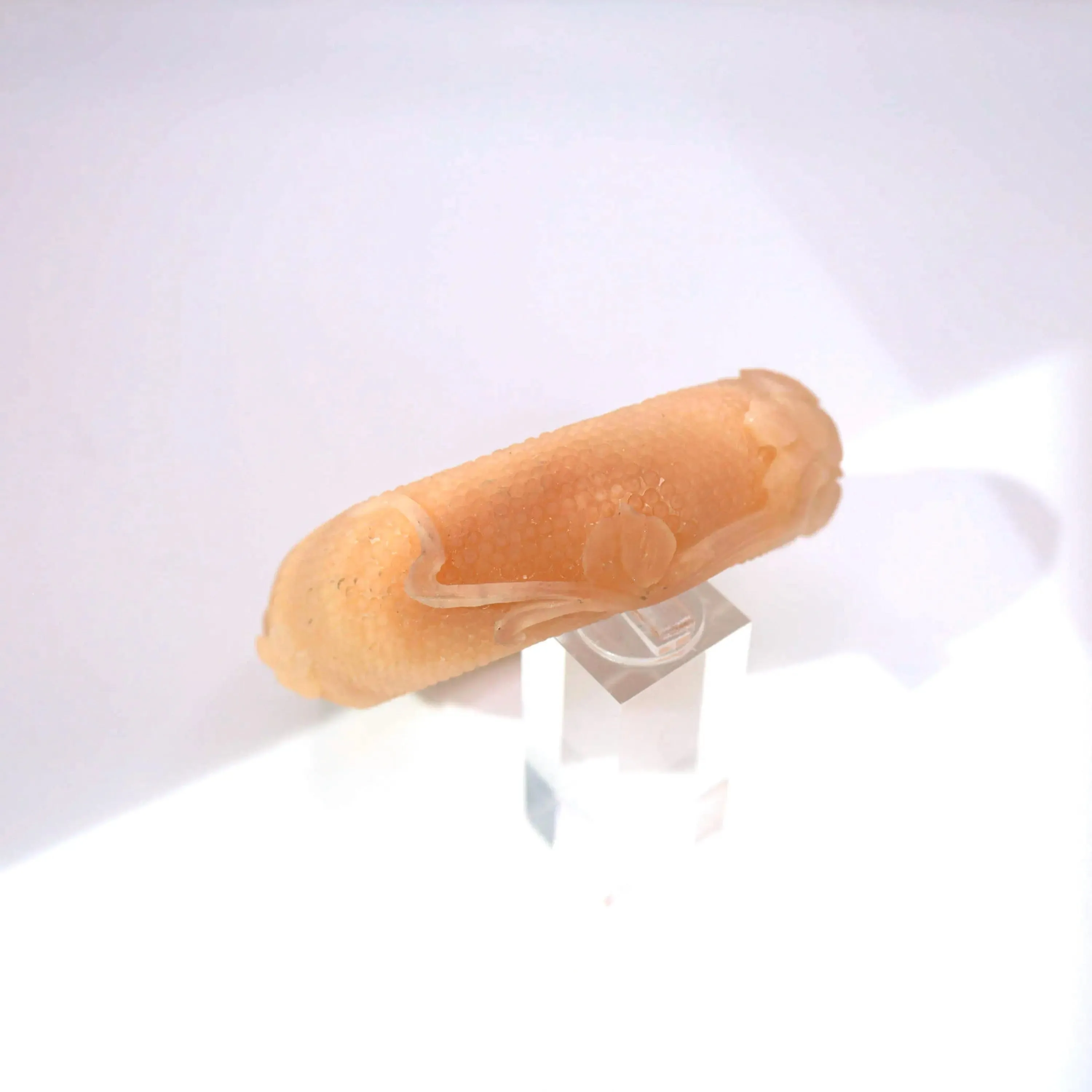 Lotus Leaf Jewelry – Hand-Carved Mongolian Jade Bangle in Peach Blush