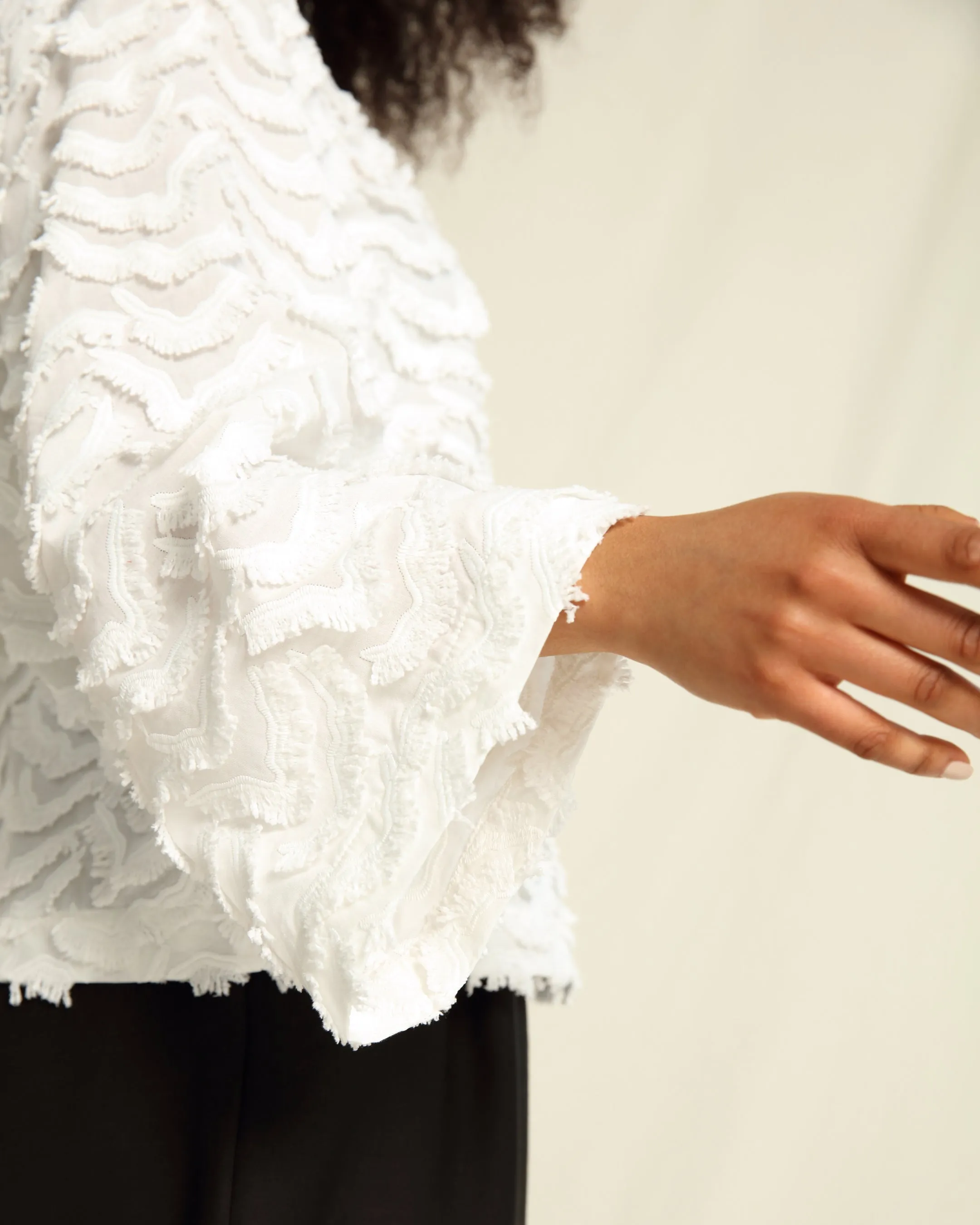 Luna Shirt Ricamo Ecru