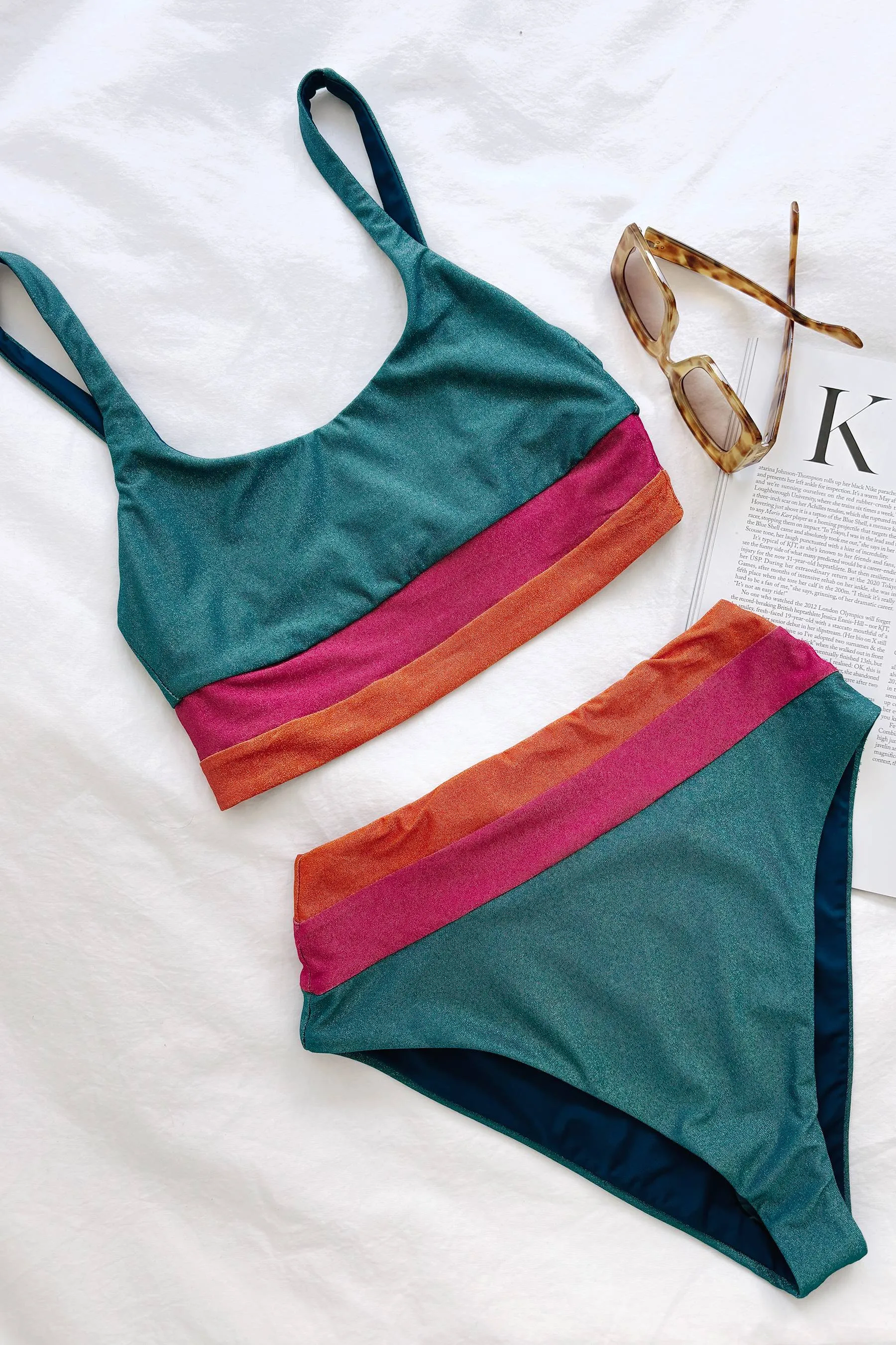 Mackenzie Top Sorbet Sea Colorblock Shine