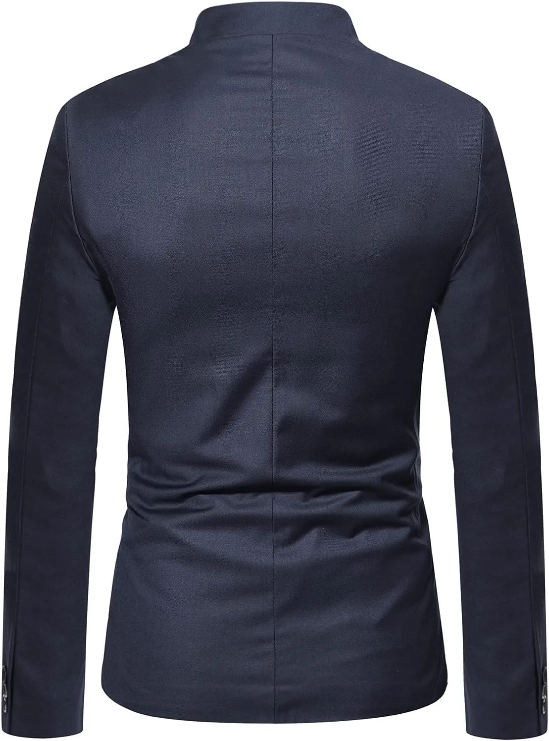 Mens Chinese Tunic Suits Mandarin Collar Formal Suit Jacket Slim Fit Front Button Blazer Japanese School Uniform Coat