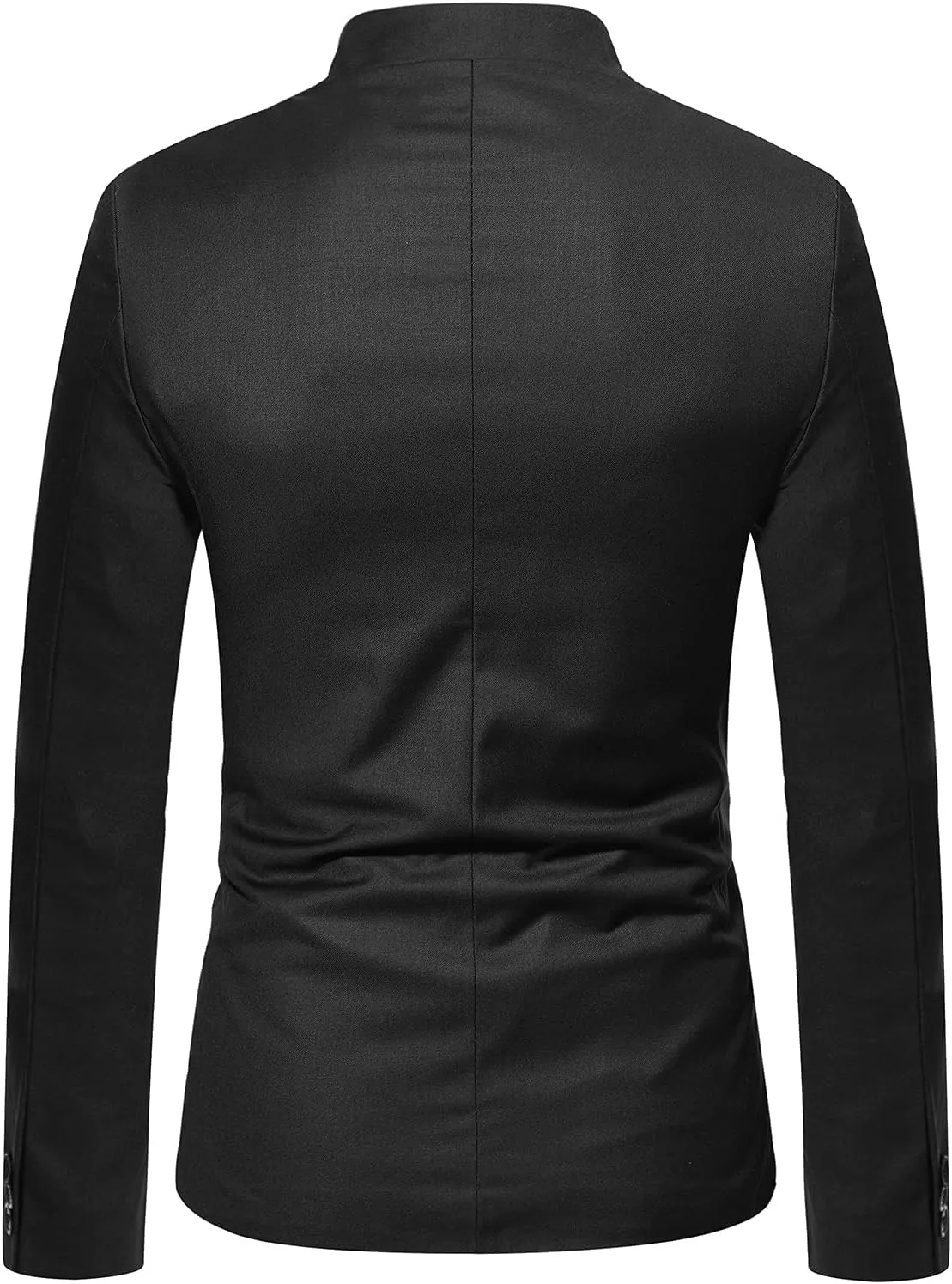 Mens Chinese Tunic Suits Mandarin Collar Formal Suit Jacket Slim Fit Front Button Blazer Japanese School Uniform Coat